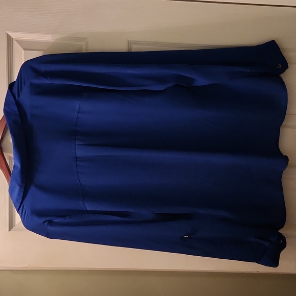 Michael Kors Blue with Gold zipper Blouse- size XL - Picture 4 of 4